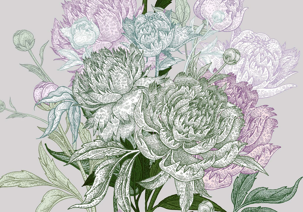 Živá květinová ilustrace s detaily Živá květinová ilustrace s detaily