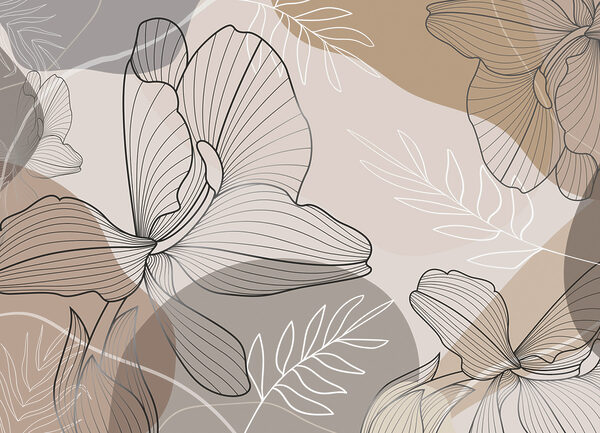 Elegantní květinový liniový design Elegantní květinový liniový design