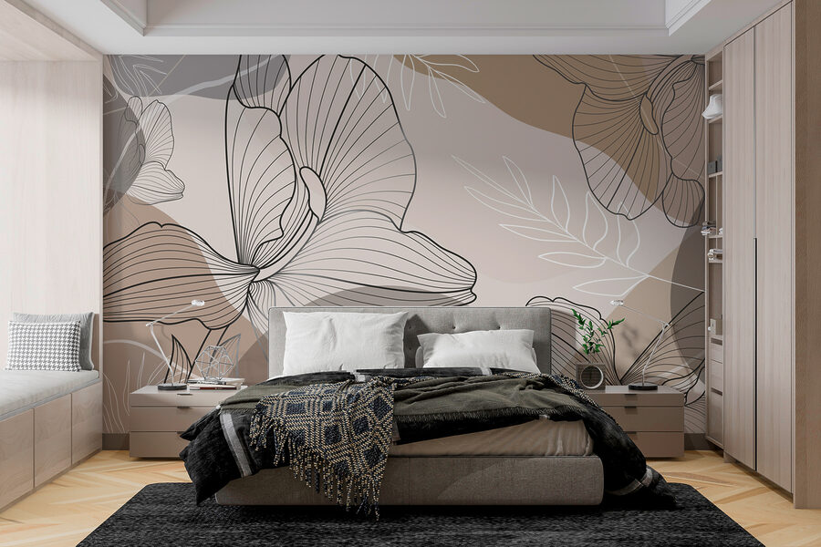 Elegantní květinový liniový design