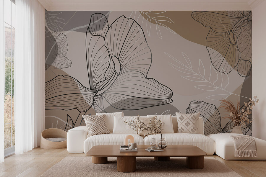 Elegantní květinový liniový design