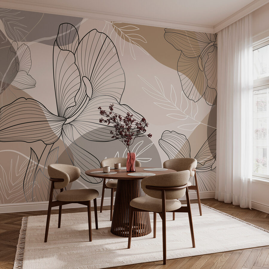 Elegantní květinový liniový design