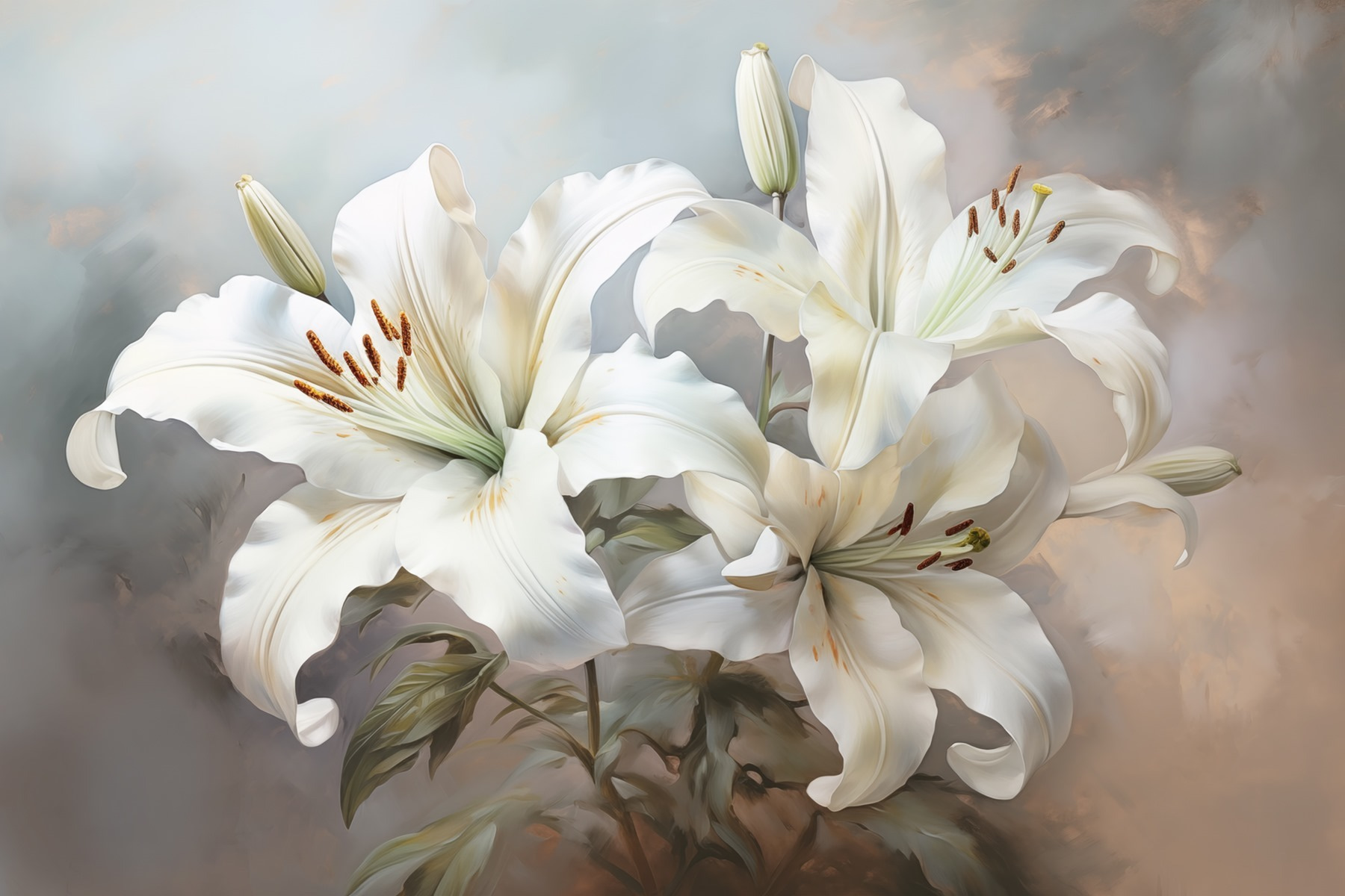 Delicate blooms in gentle hues Delicate blooms in gentle hues