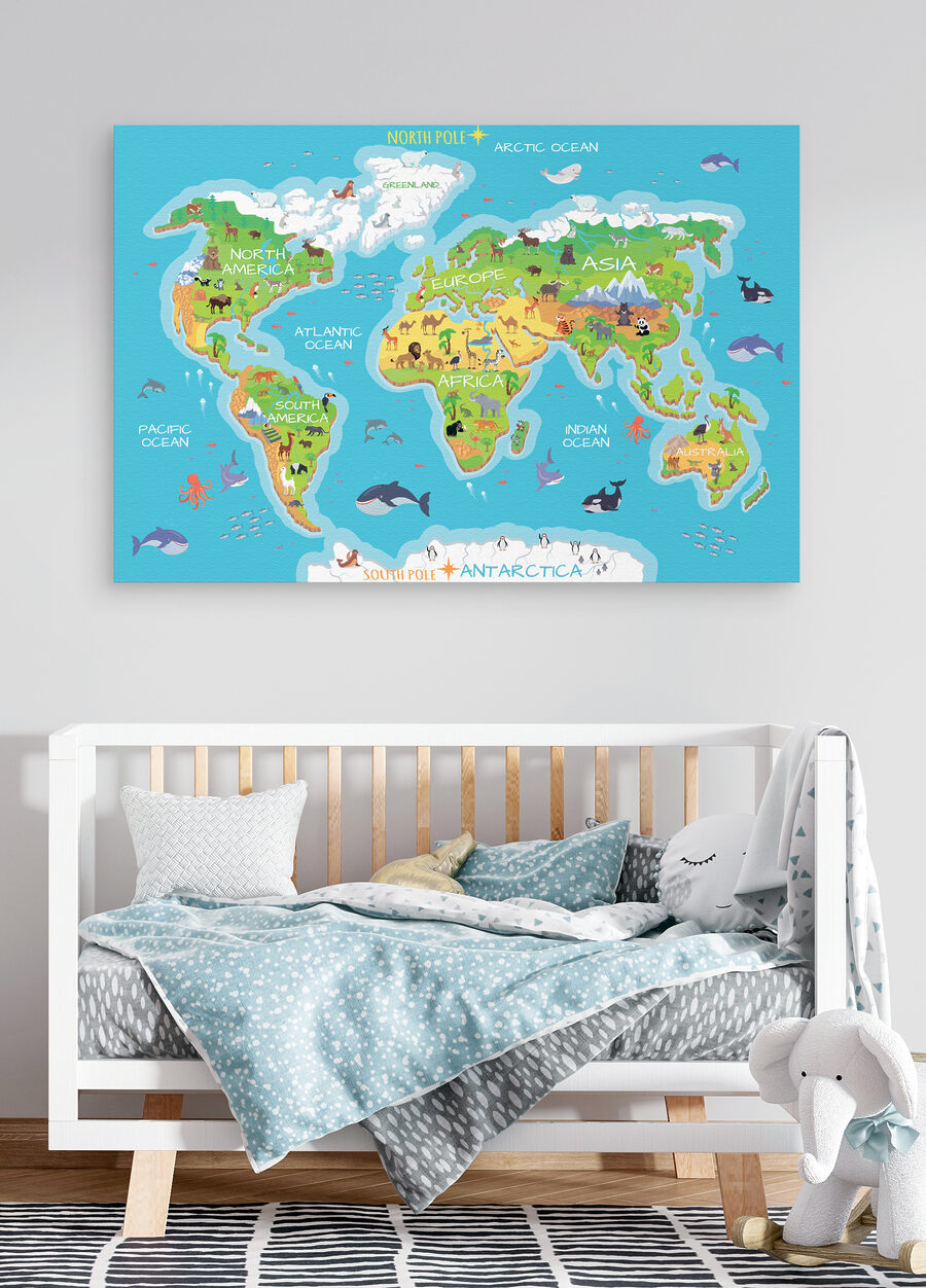 Mapa světa se zvířaty Mapa světa se zvířaty