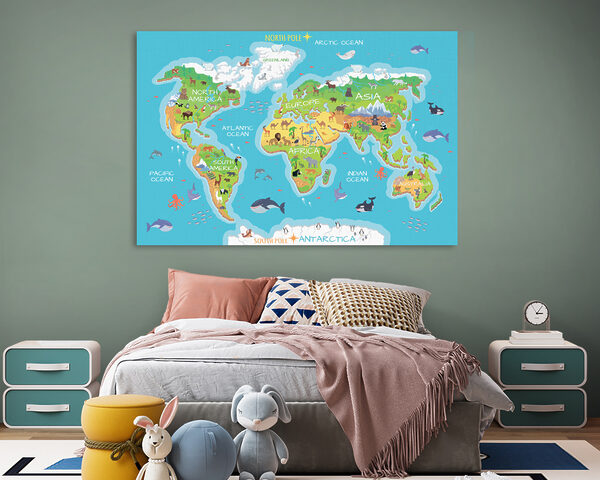 Mapa světa se zvířaty Mapa světa se zvířaty