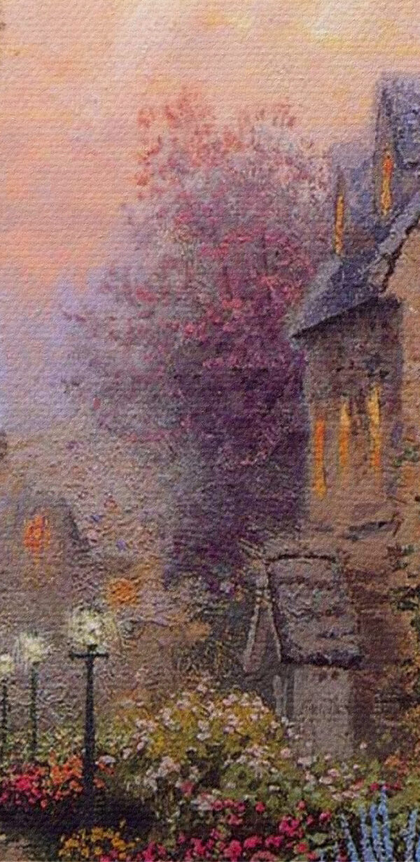Malba domu s květinami a cestou Malba domu s květinami a cestou