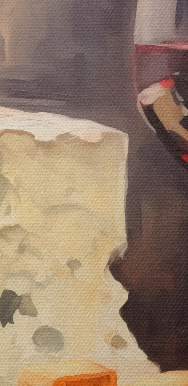 Sklenice vína a sýr na stole Sklenice vína a sýr na stole