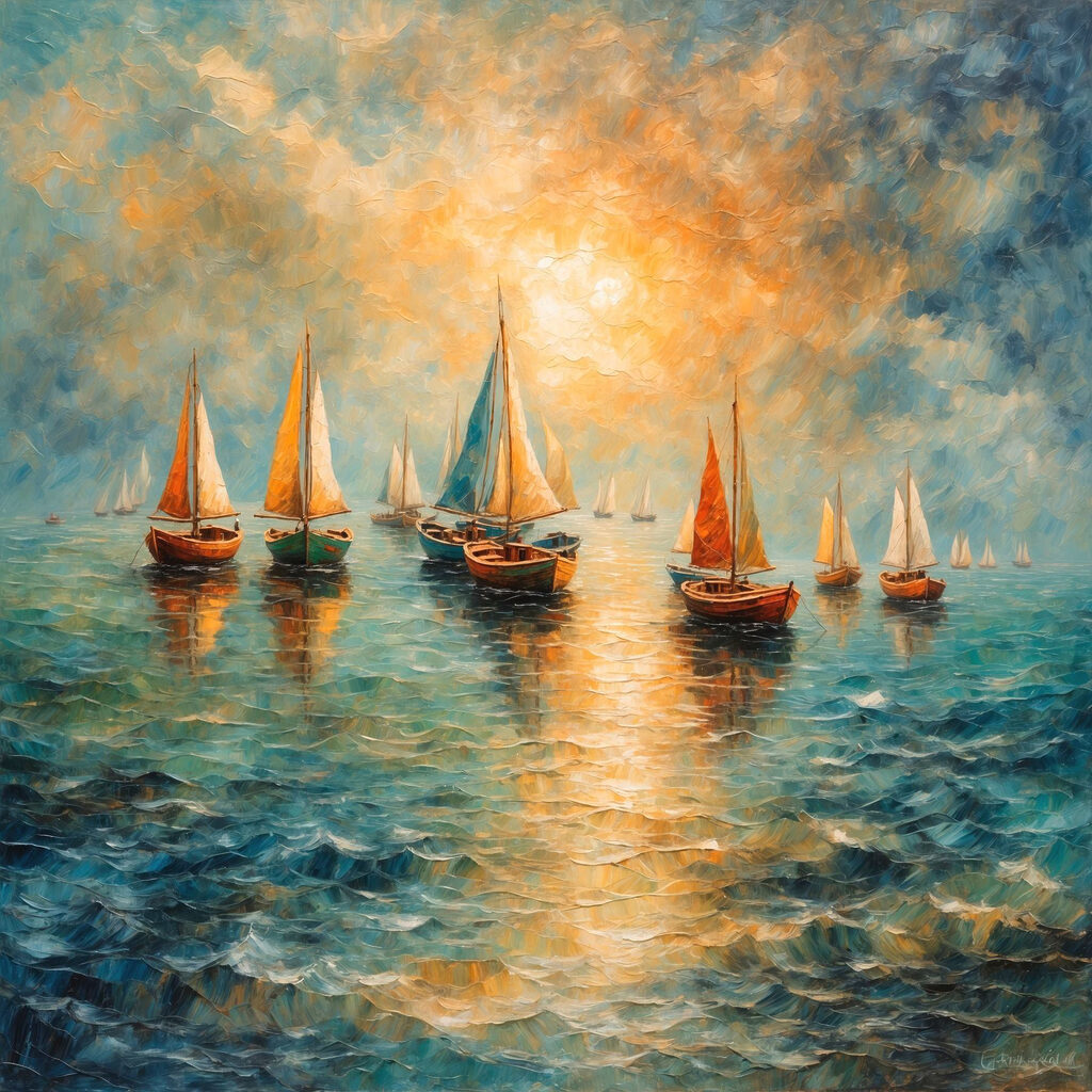 Group of boats on water