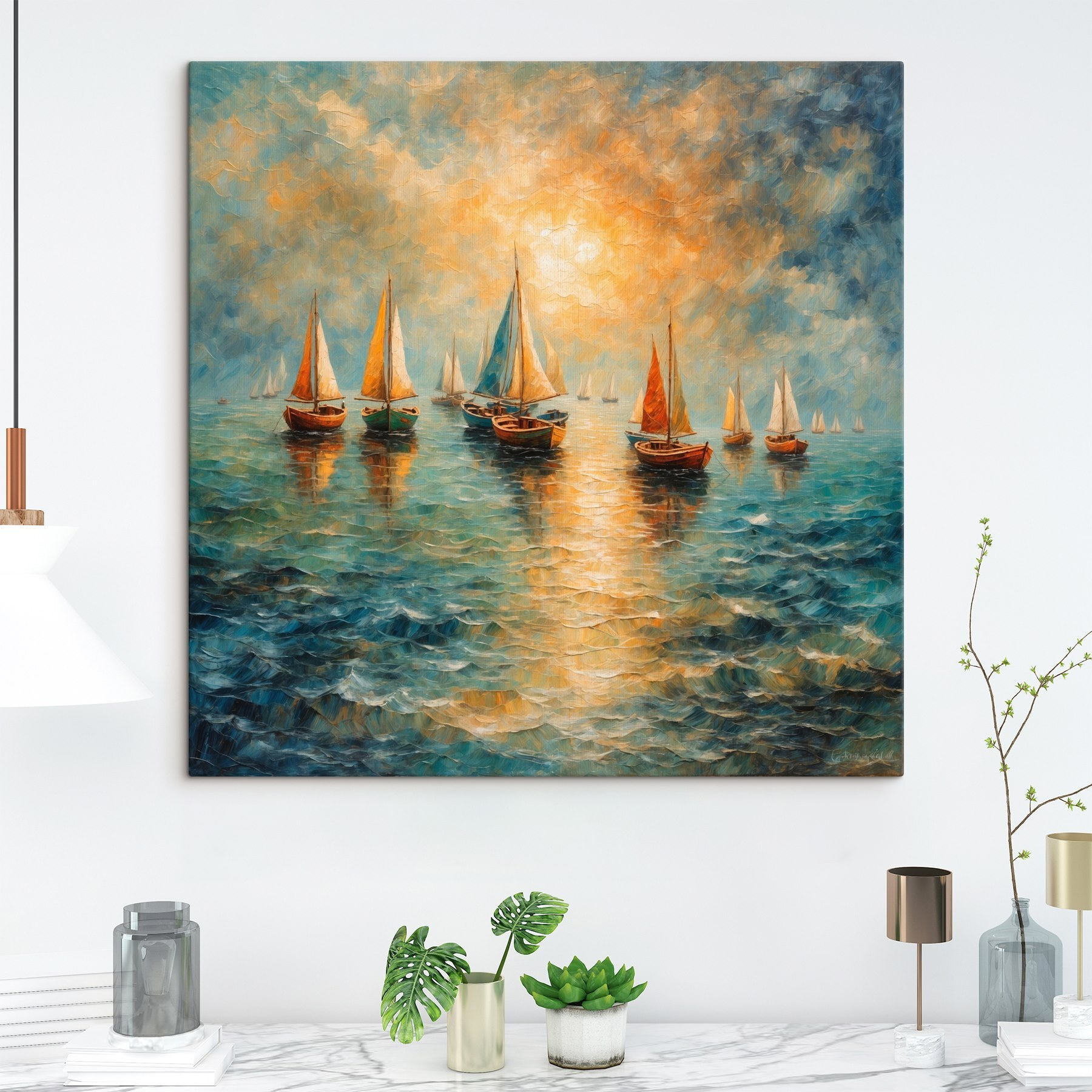 Group of boats on water