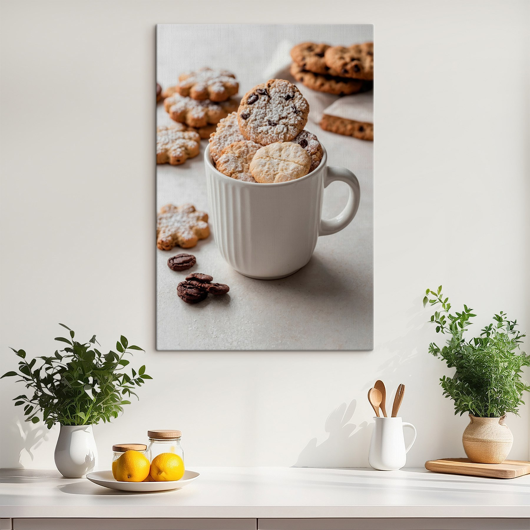 Cup of cookies with powdered sugar Cup of cookies with powdered sugar