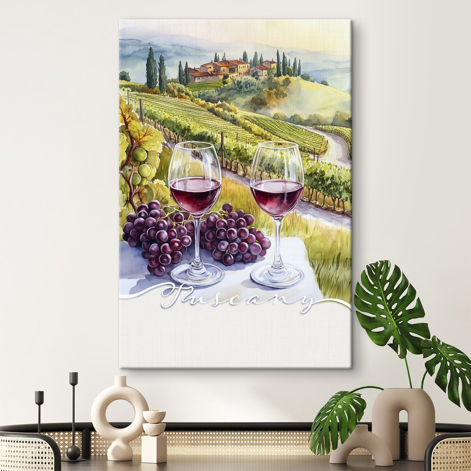 Wine glasses and grapes on a table Wine glasses and grapes on a table