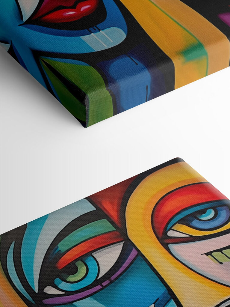 Painting of faces and lips