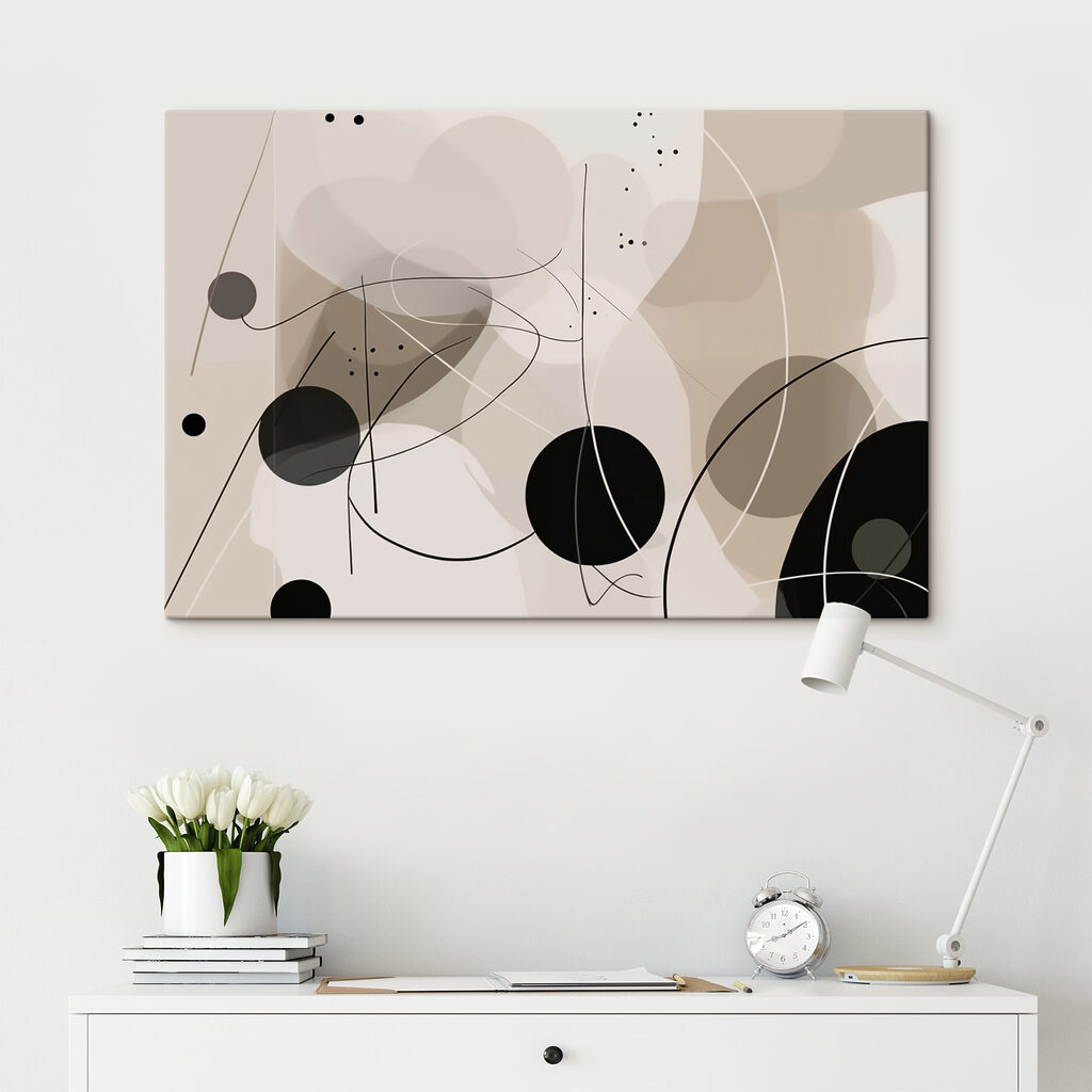 Black and white circles and lines Black and white circles and lines