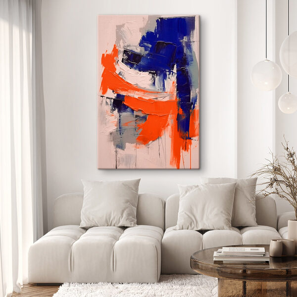 Malování modrou a oranžovou barvou Malování modrou a oranžovou barvou