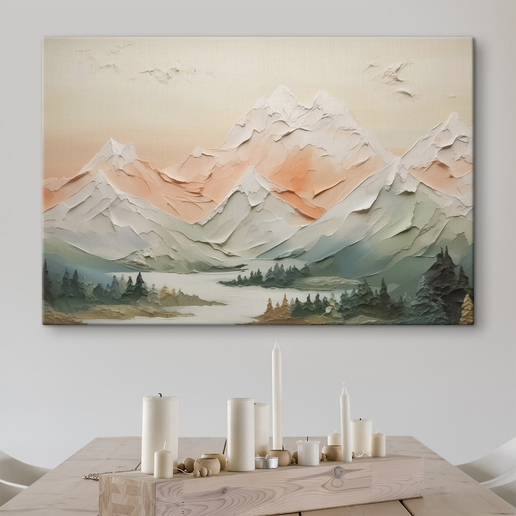 Painting of a mountain range