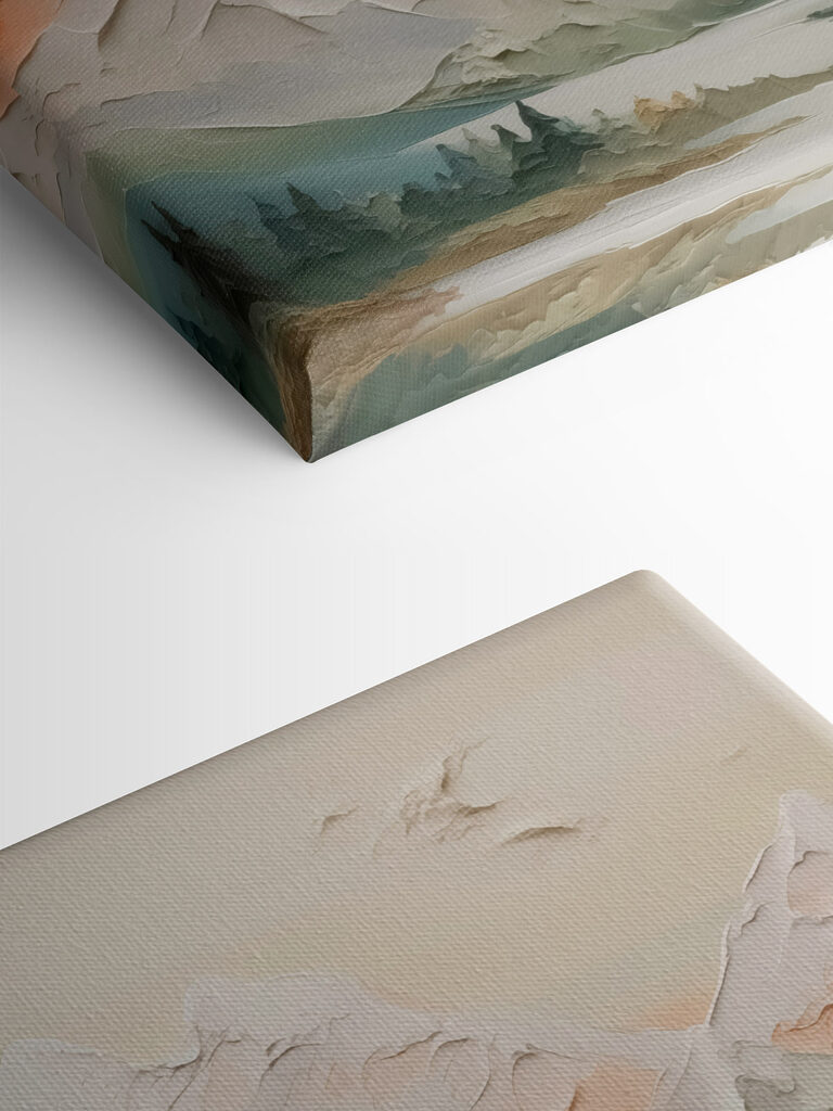 Painting of a mountain range