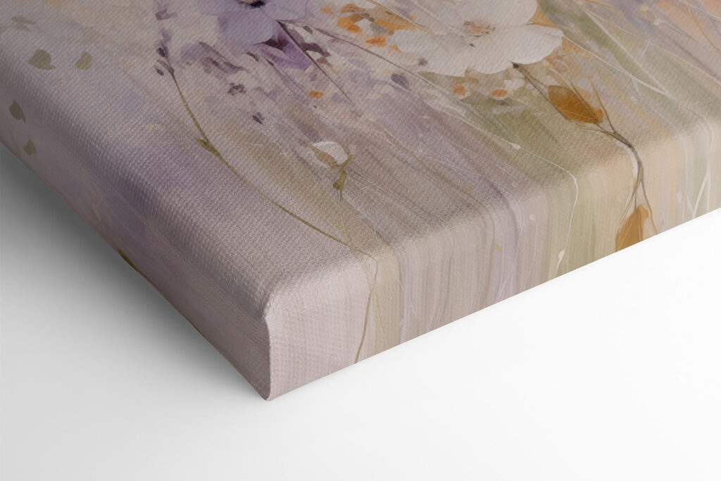 Painting of flowers in a field