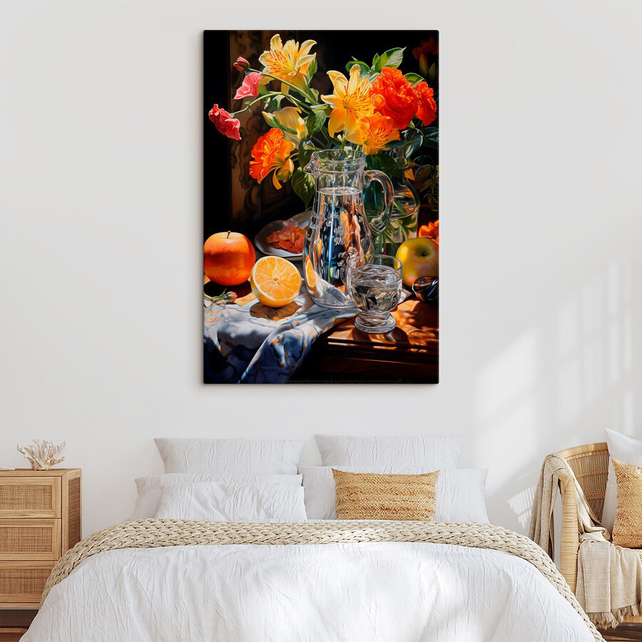 Still life with flowers and fruit Still life with flowers and fruit