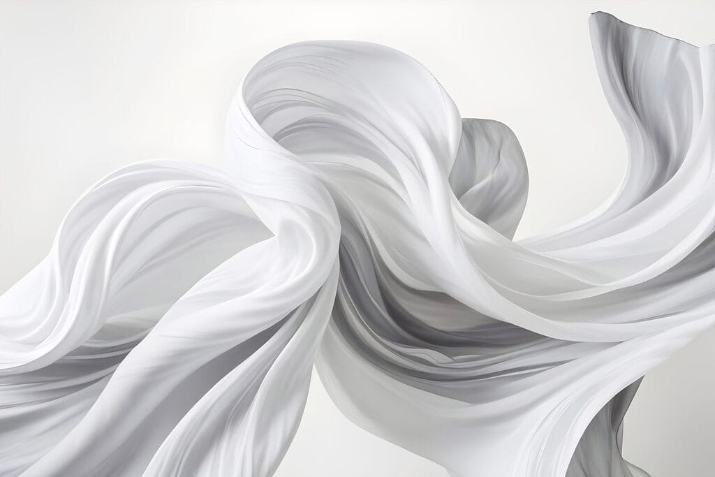 White fabric in the air