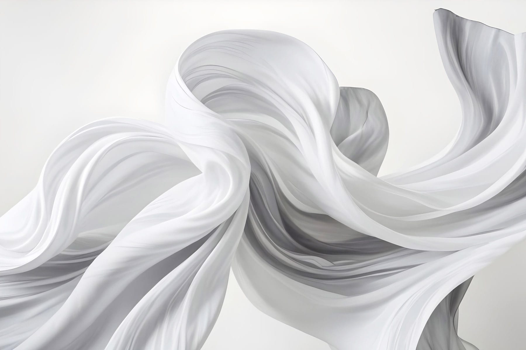 White fabric in the air