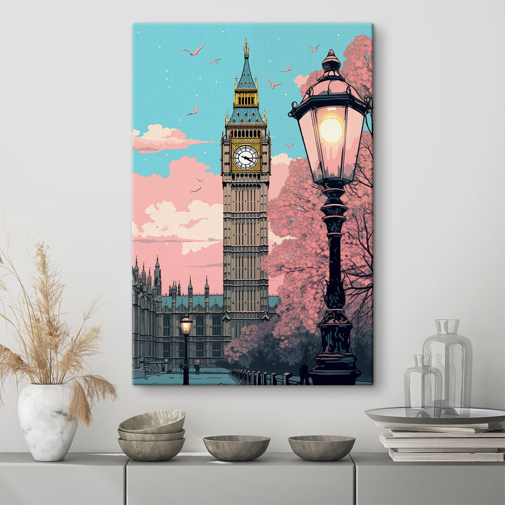 Clock tower with a lamp post and trees Clock tower with a lamp post and trees