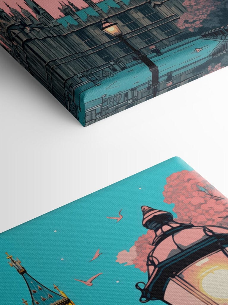 Clock tower with a lamp post and trees Clock tower with a lamp post and trees