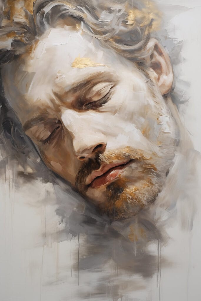 Serene expression of peaceful dreaming Serene expression of peaceful dreaming