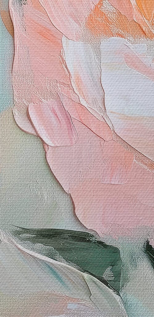 Painting of flowers on a canvas