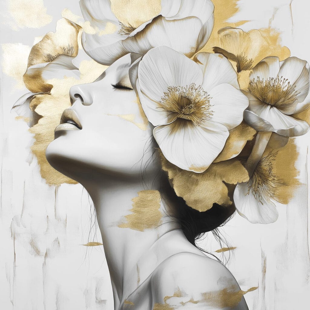 Woman with flowers in her hair