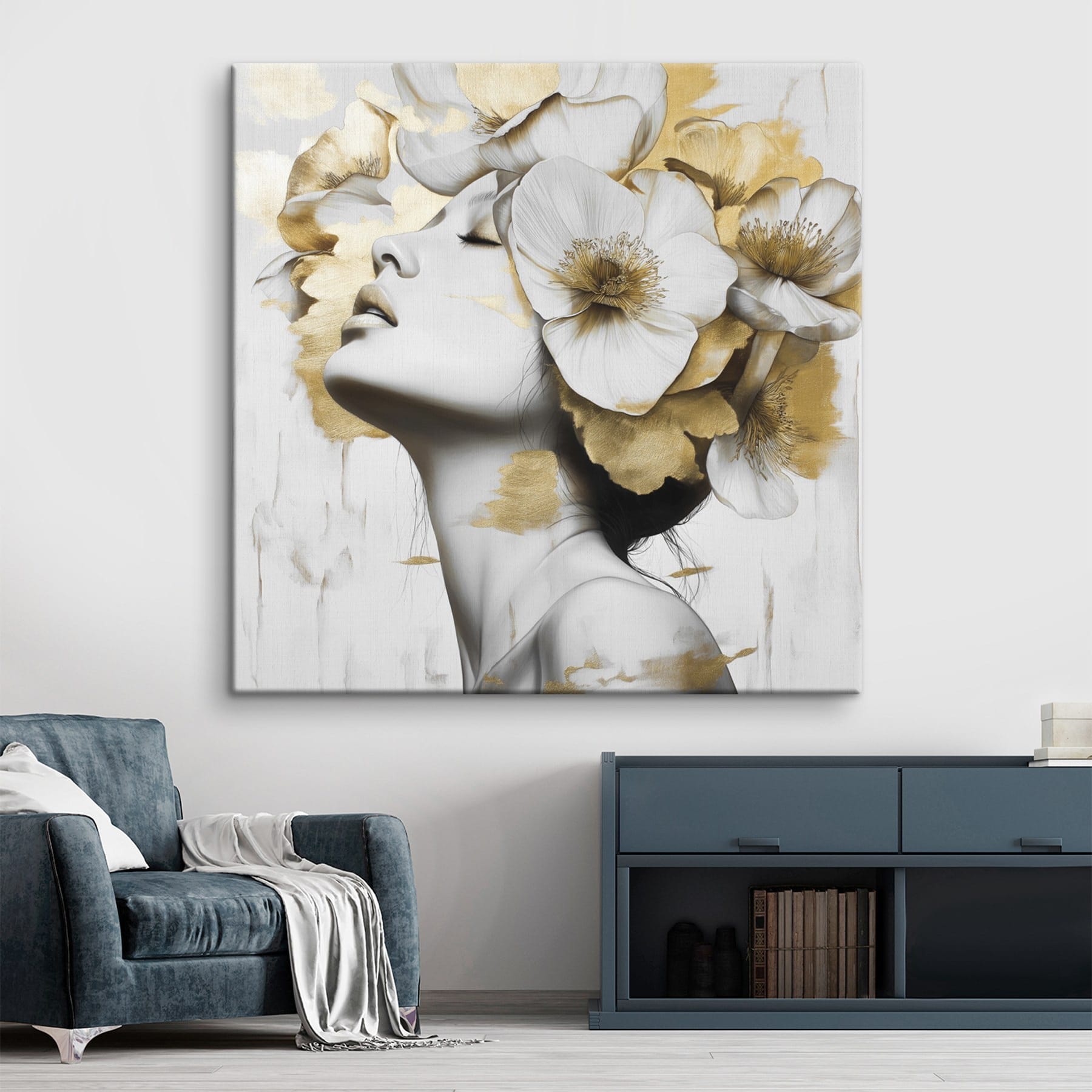 Woman with flowers in her hair