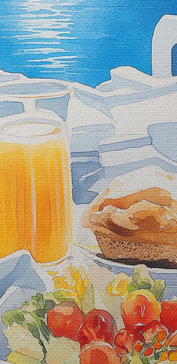 Stůl s jídlem a nápoji Stůl s jídlem a nápoji