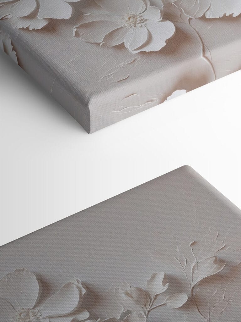 White flower on a white surface White flower on a white surface