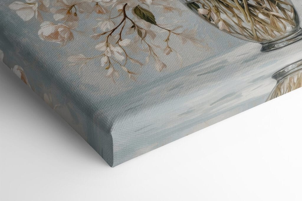 Vase of white flowers