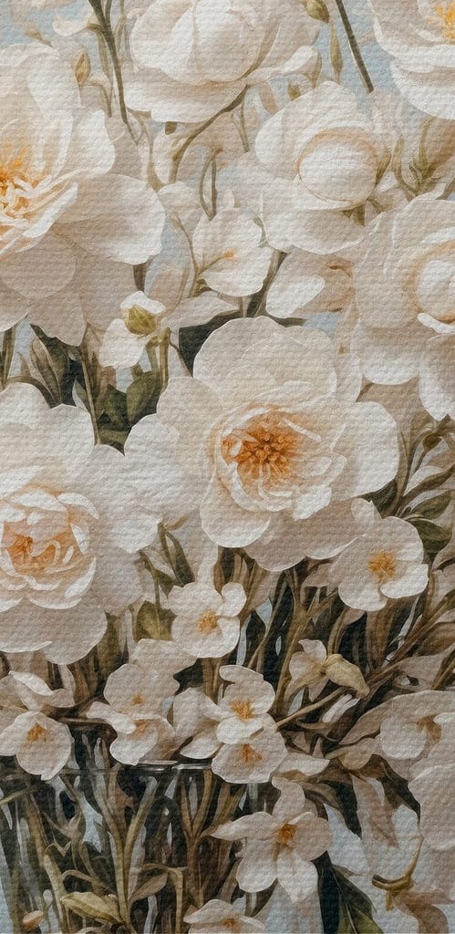 Vase of white flowers