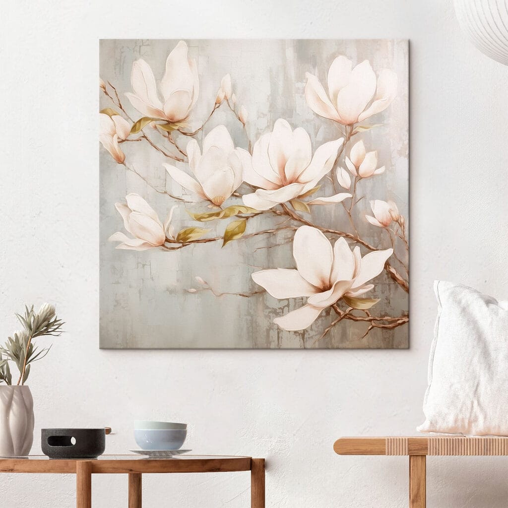 Painting of flowers on a wall