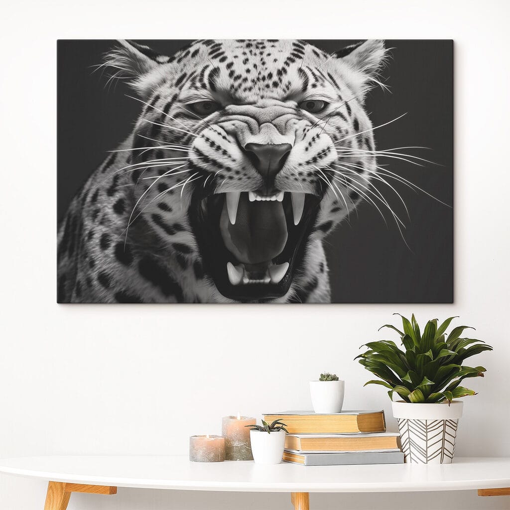 Fierce roar of a majestic predator