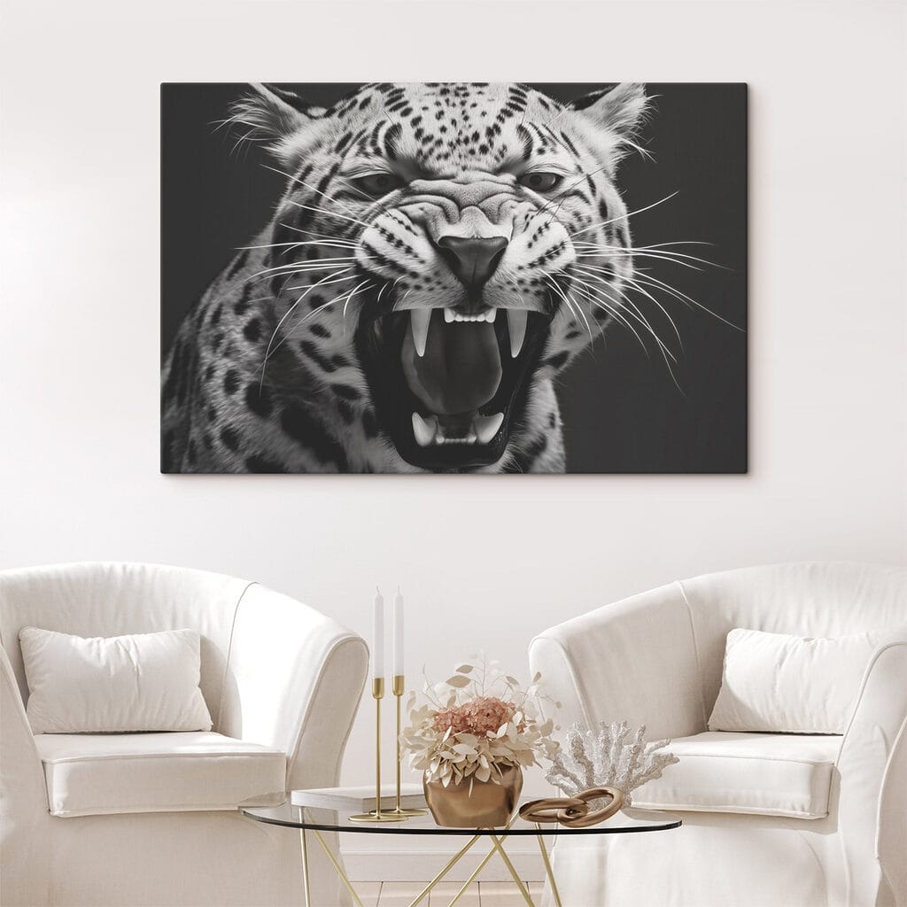 Fierce roar of a majestic predator