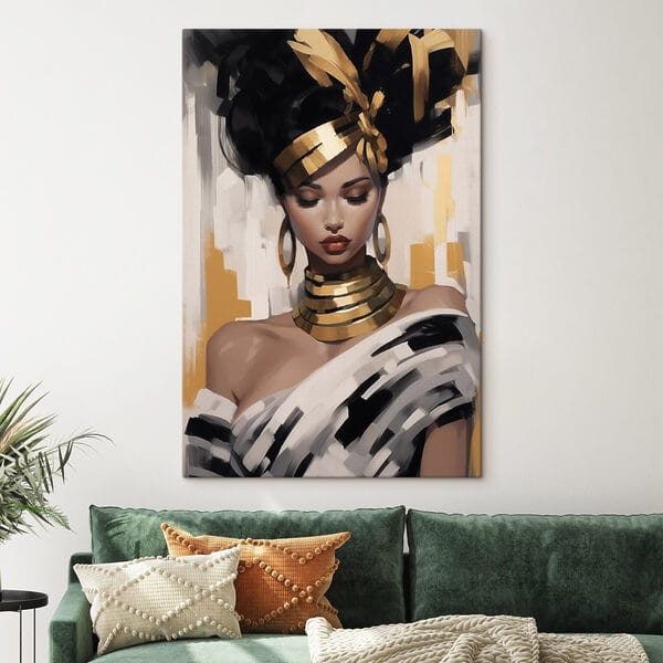 Elegant beauty in striking attire