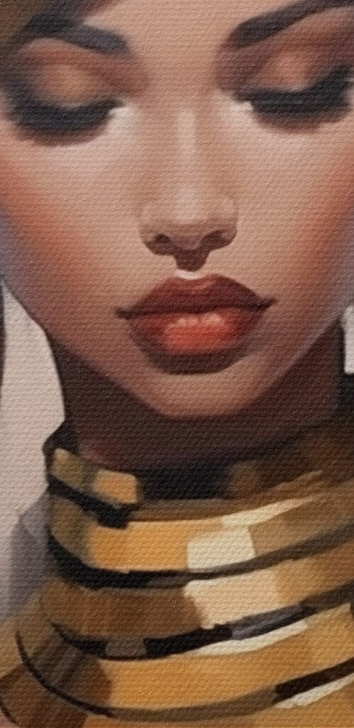 Elegant beauty in striking attire