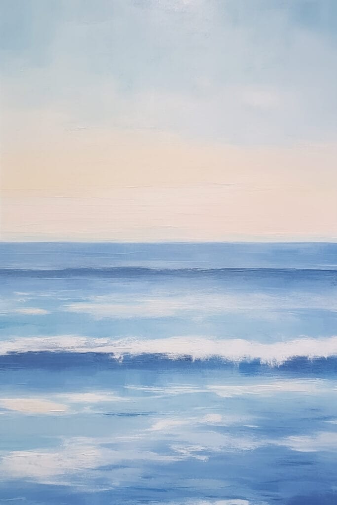 Painting of a body of water Painting of a body of water