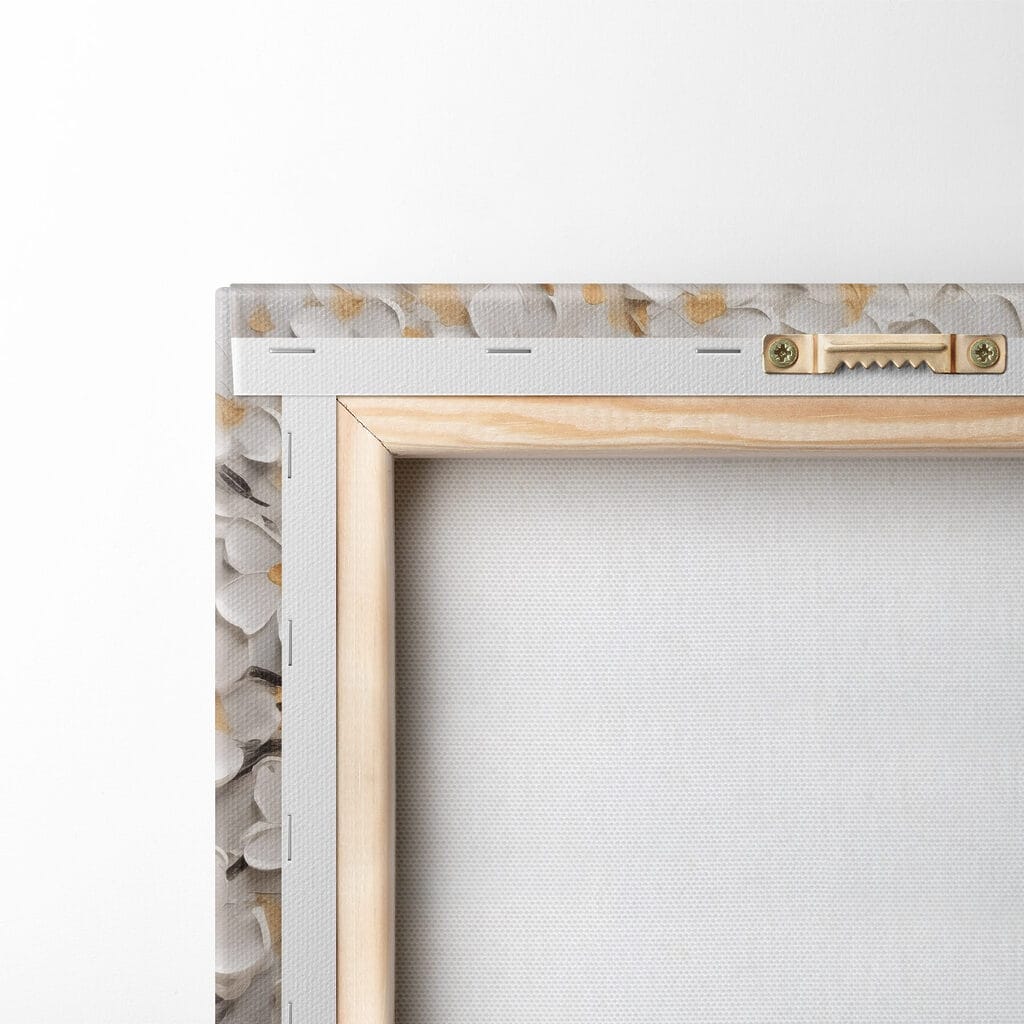 Painting of a tree with white flowers