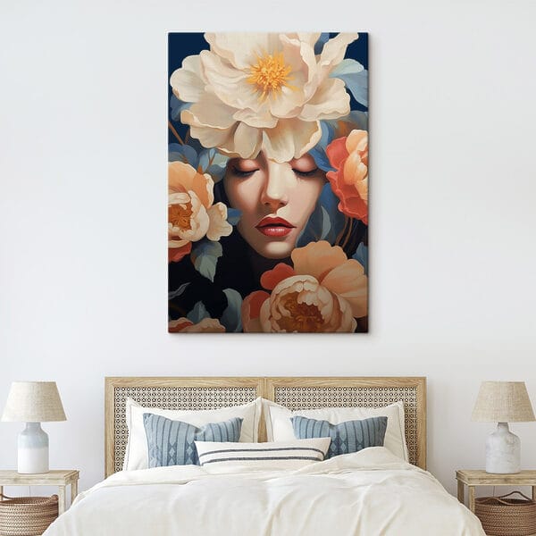 Obraz Žena s květinami kolem hlavy