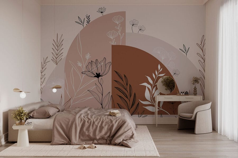 Grafický design květin a listů