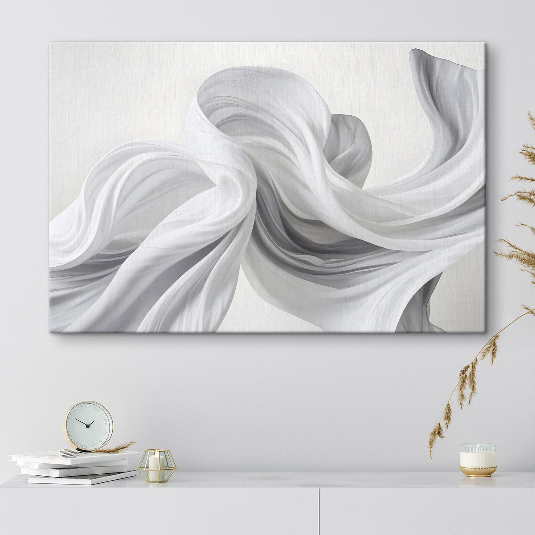 White fabric in the air