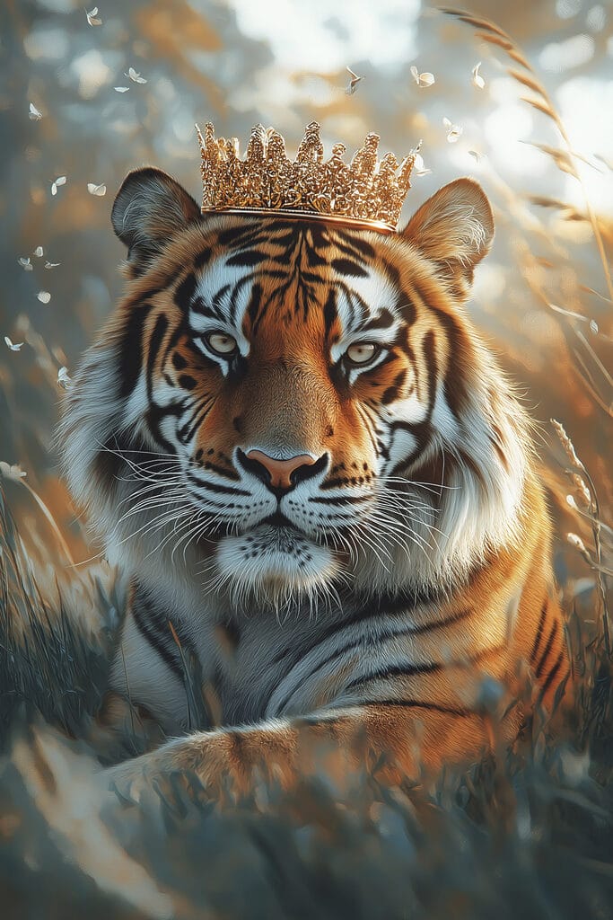Tiger with a crown