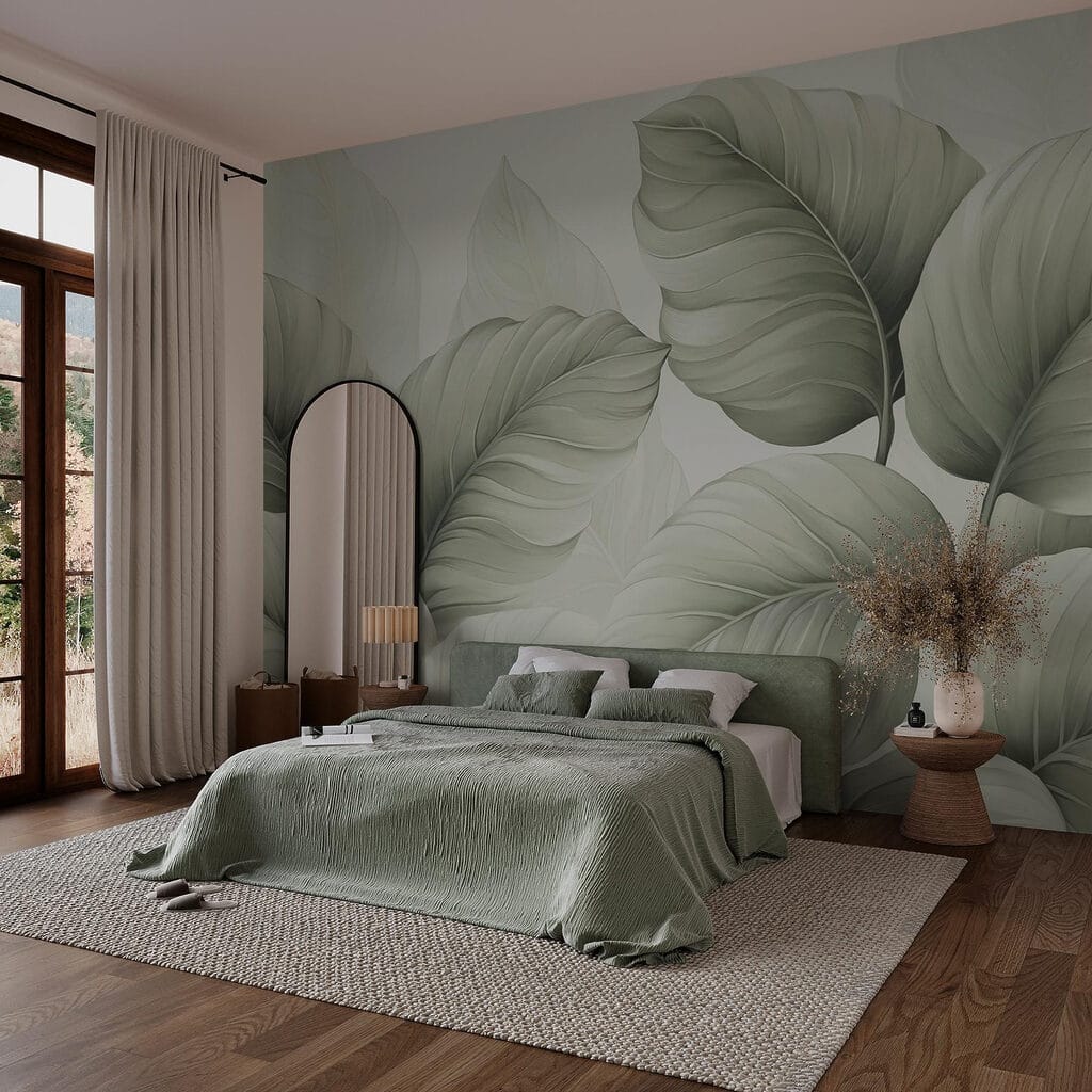 Delicate green leaves in harmony