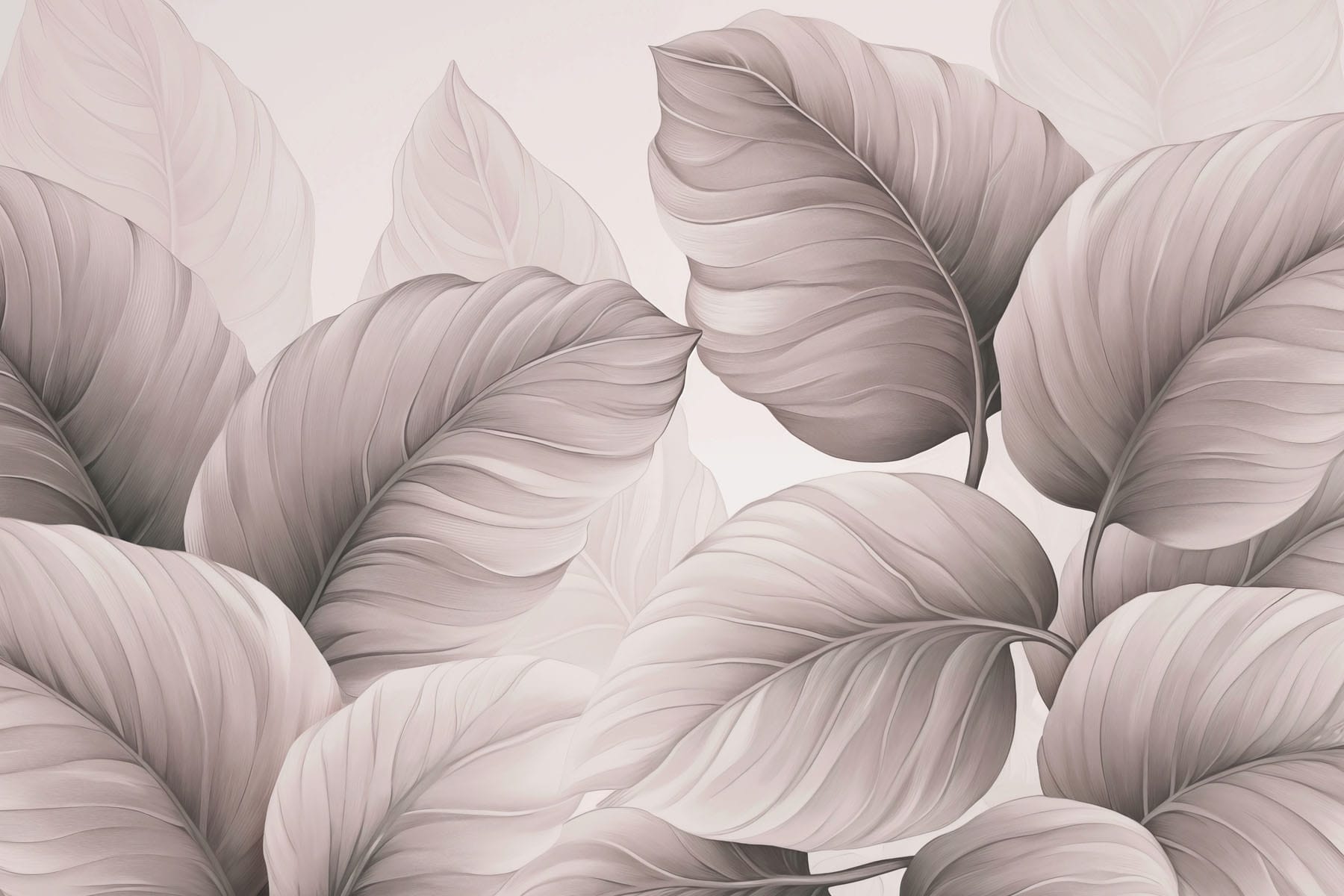 Serene leaf patterns in soft tones