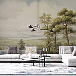 Fototapeta Krajina se stromy a kopci