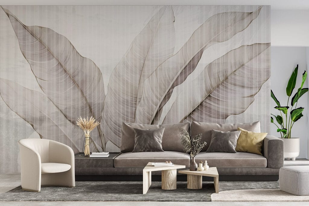 Delicate leaves in soft hues