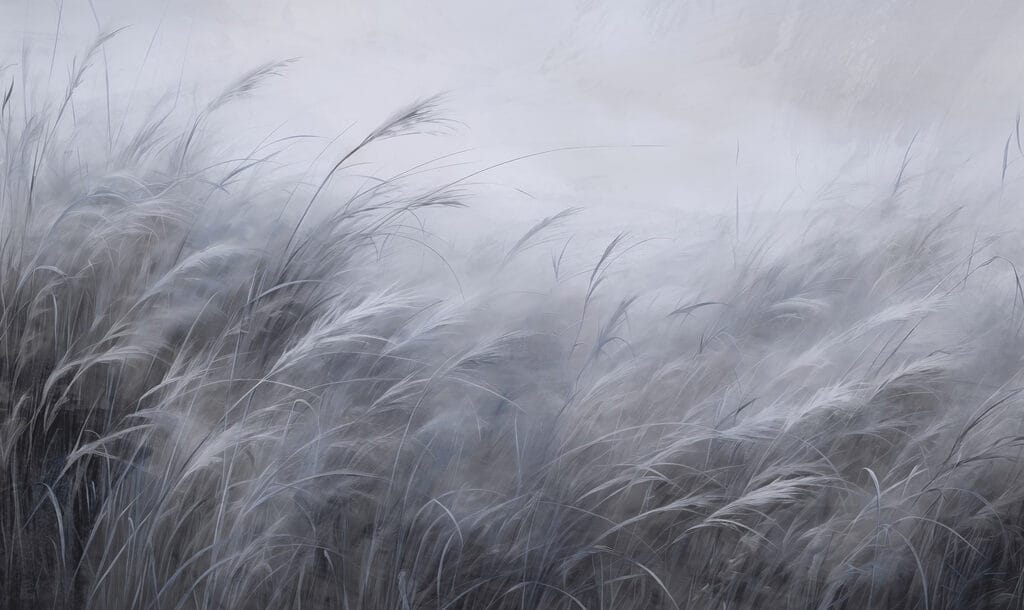 Soft whispers of blue-gray grass