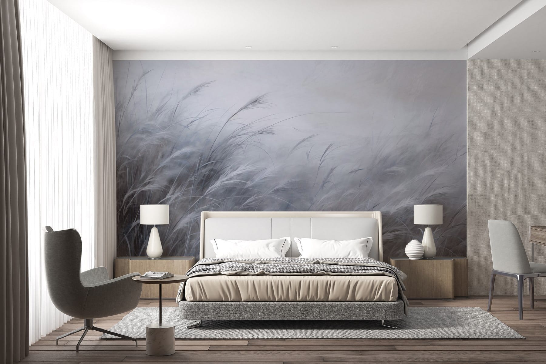 Soft whispers of blue-gray grass